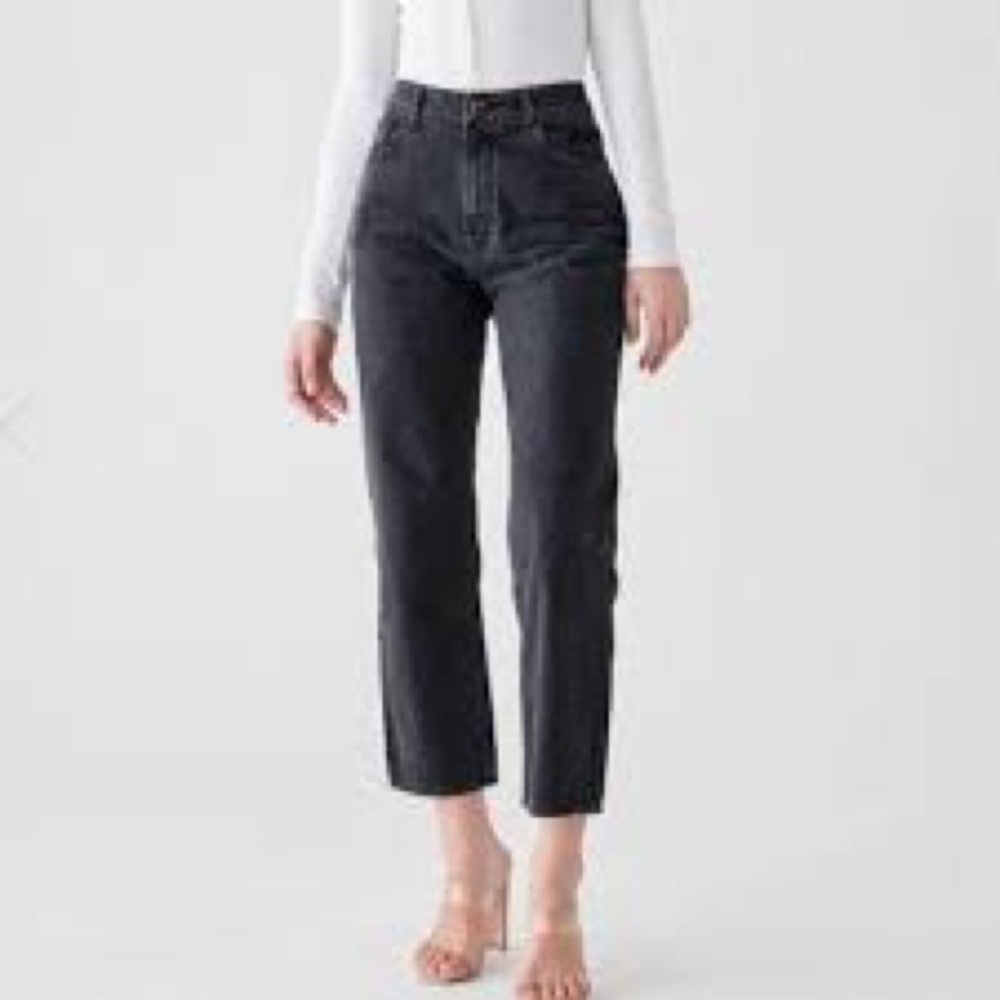 DL1961 Jerry High Rise Vintage Straight Jeans in Stone